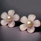 Boucles Bakélite & Perle Fleur