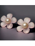 Boucles d'oreilles Bakélite & Perle Fleur