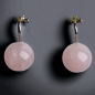 Boucles Quartz rose boules Argent 925
