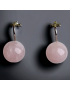 Boucles Quartz rose boules Argent 925