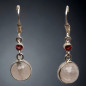 Boucles Quartz rose & Grenat Argent 925