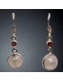 Boucles Quartz rose & Grenat Argent 925