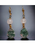Boucles Quartz rose & Unakite Laiton