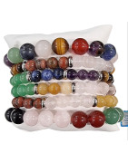 Bracelet 7 Chakras Pierres Rondes