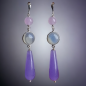 Boucles Aventurine teintée Améthyste & Cristal de roche Argent 925