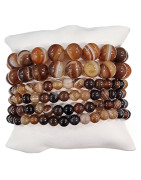 Bracelet Agate du Botswana pierres rondes