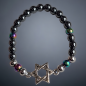 Bracelet Hématite Bismuth & billes d'acier avec Etoile de David 6mm