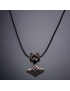 Pendentif Tête de loup & marteau de Thor Acier sur lacet cuir