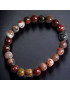 Bracelet Agate mousse & Jaspe facettées avec Bouddha Hématite