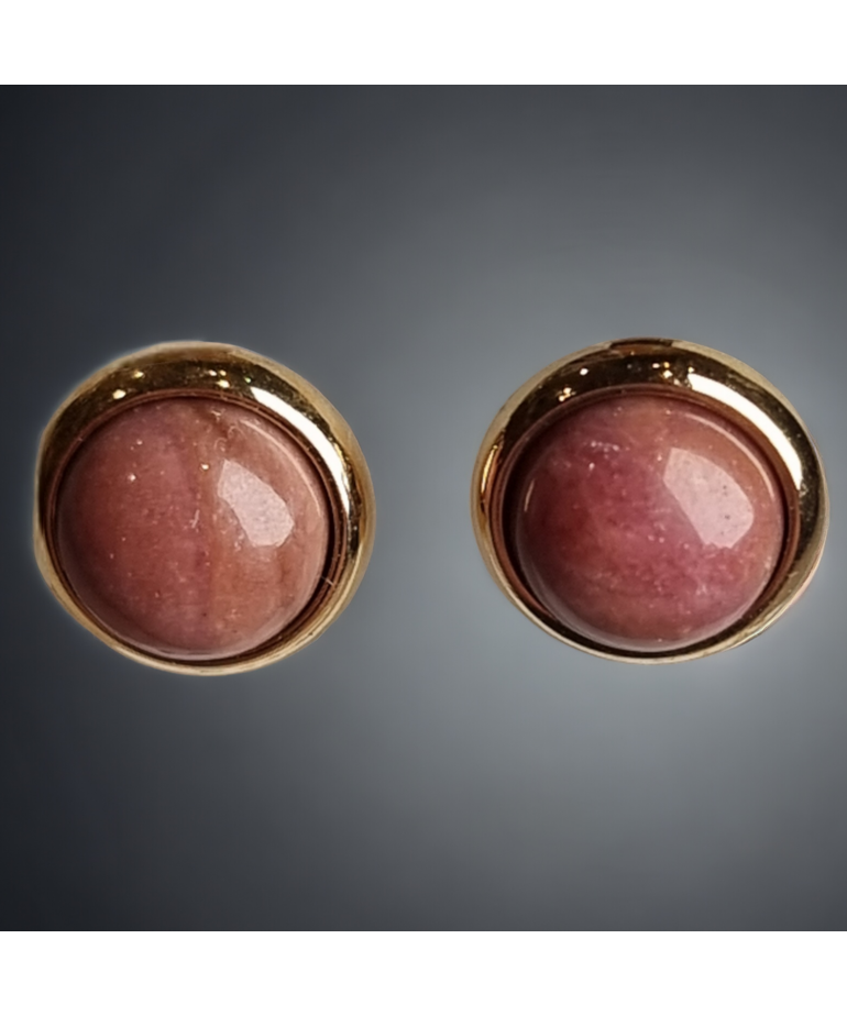 Boucles d'oreilles Rhodochrosite Plaquées or