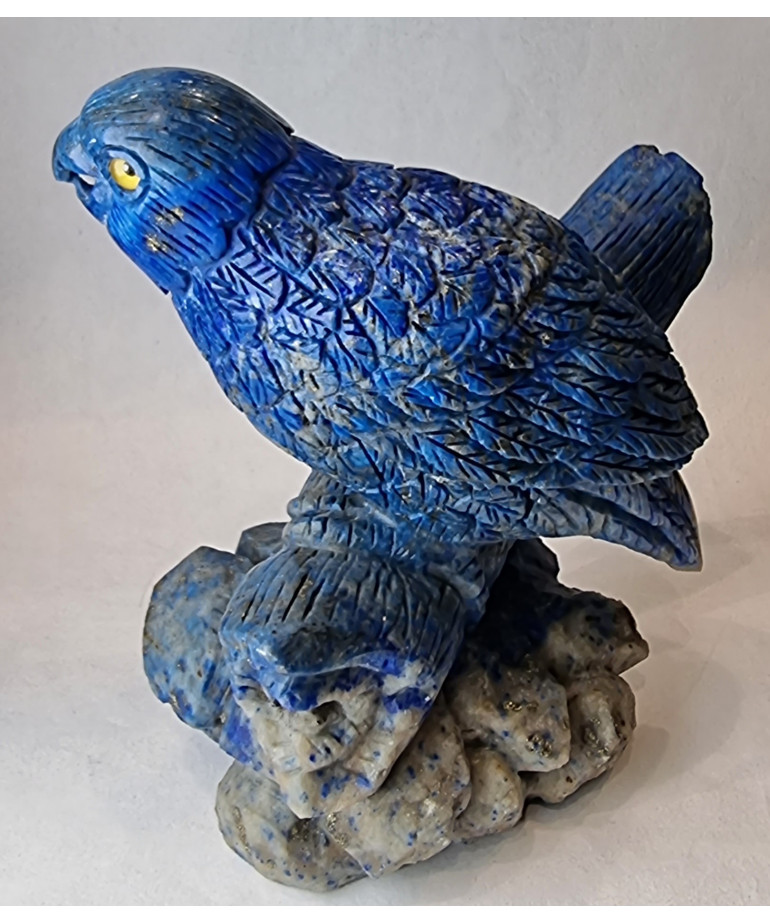 Oiseau sur branche en Lapis-lazuli 12 cm