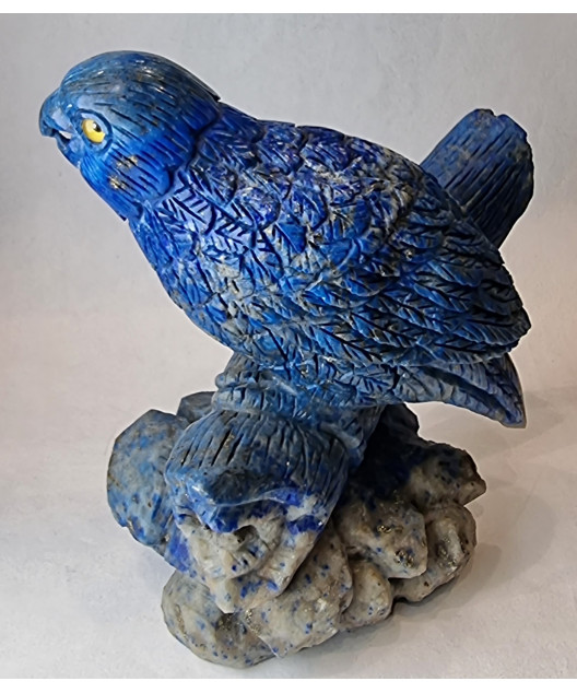 Oiseau sur branche en Lapis-lazuli 12 cm
