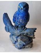 Oiseau sur branche en Lapis-lazuli 12 cm