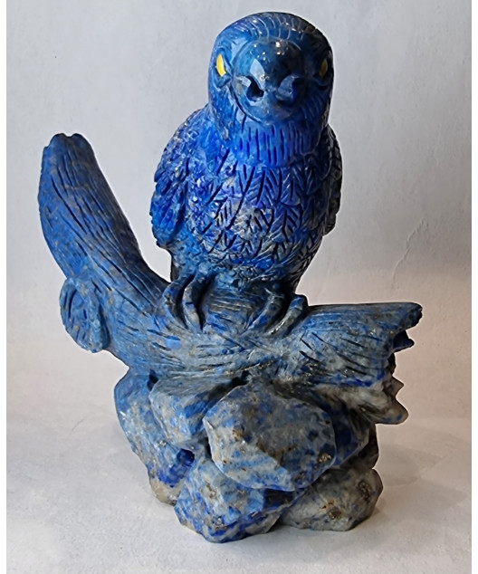Oiseau sur branche en Lapis-lazuli 12 cm