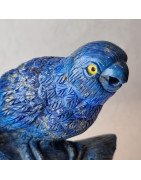 Oiseau sur branche en Lapis-lazuli 12 cm