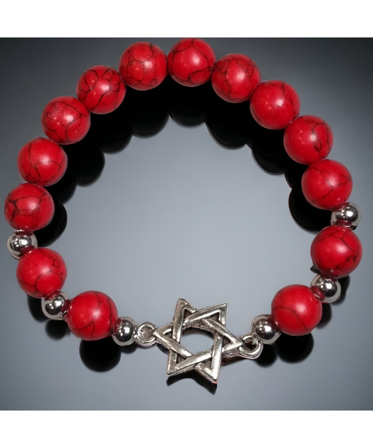 Bracelet Jaspe Impérial Etoile de David Pierres de 8mm