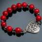 Bracelet Jaspe Impérial Cœur & Nœud celtique Pierres de 8mm