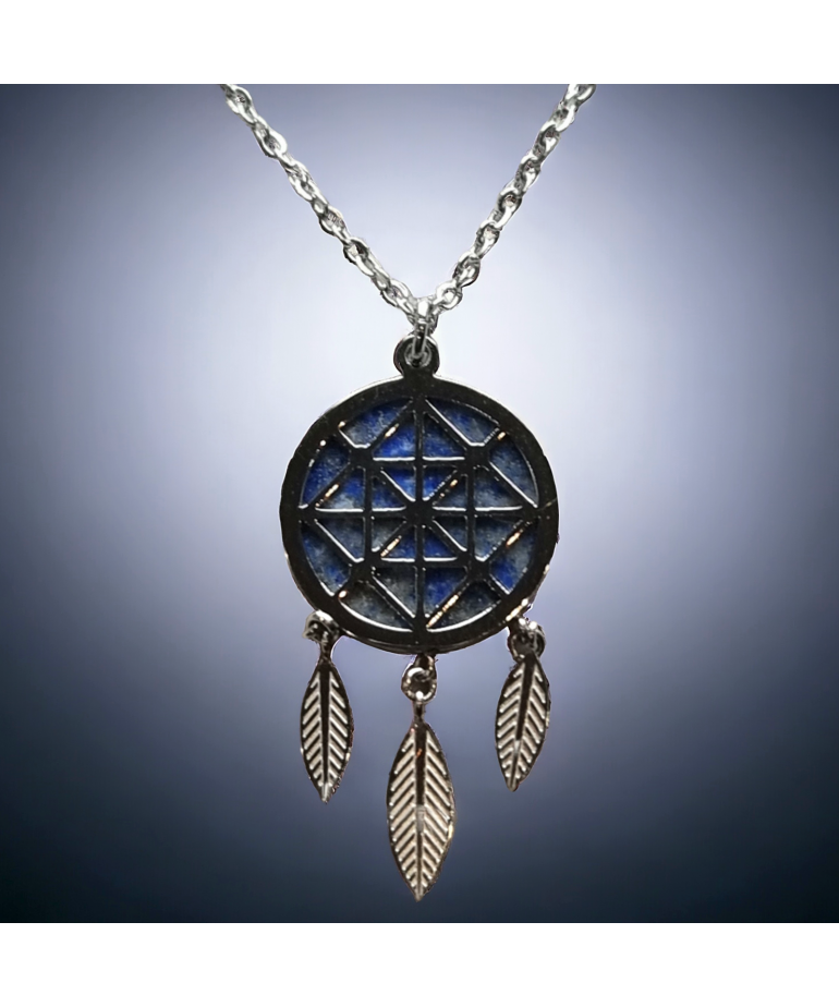 Pendentif Lapis-lazuli Fleur de vie