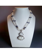 Collier Pierre de lune & Lapis-lazuli Argent 925