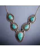 Collier Turquoise Ethnique Argent 925