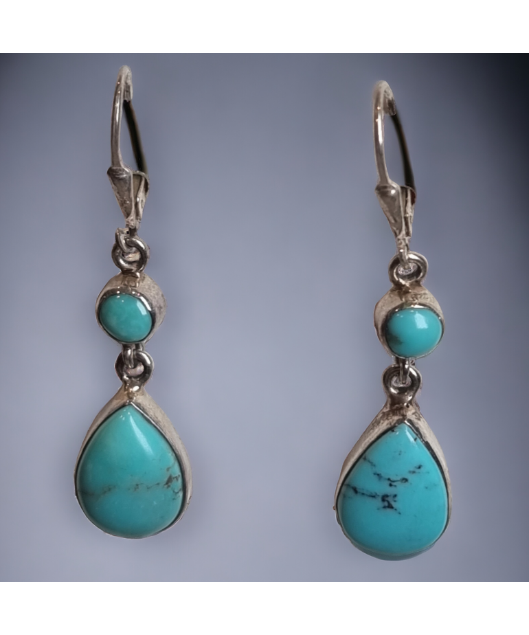 Boucles Turquoise Argent 925