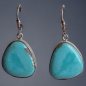 Boucles Turquoise serties Argent 925