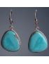 Boucles Turquoise serties Argent 925