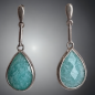 Boucles Amazonite serties Argent 925