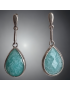 Boucles Amazonite serties Argent 925