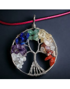 Pendentif 7 Chakras Arbre de vie GM sur cordon