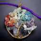 Pendentif  Améthyste 7 Chakras Arbre de vie GM sur cordon
