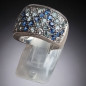 Bague Saphir Aigue marine & Zirconium Argent 925 Taille 55
