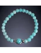 Bracelet Amazonite Pierres de 6mm & Cabochon