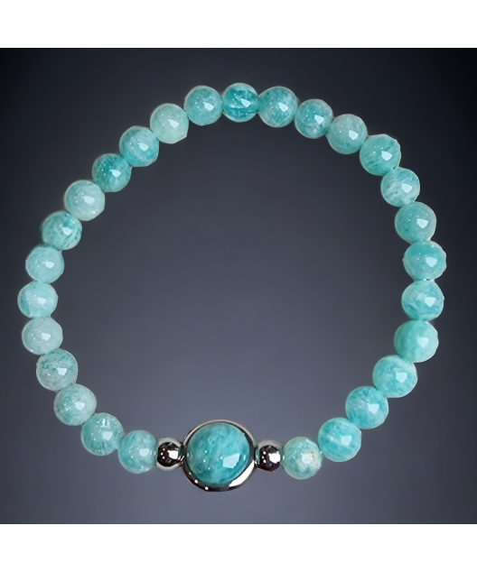 Bracelet Amazonite Pierres de 6mm & Cabochon