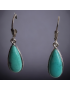 Boucles Turquoise serties Argent 925