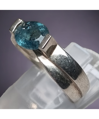 Bague Tourmaline bleue indigolite Argent 925 Taille 54