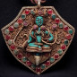 Pendentif Turquoise Rubis Emeraude et Corail Déesse Tara Vermeil sur cordon