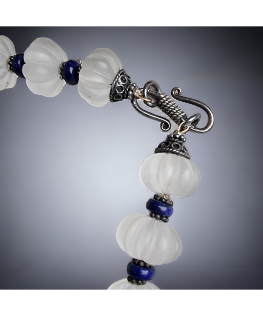 Collier Cristal de roche & Lapis-lazuli Argent 925