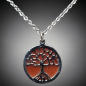 Pendentif Cornaline Arbre de vie avec chaîne