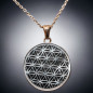 Pendentif Nacre Fleur de vie doré