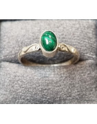 Bague Malachite Argent 925 Taille 57