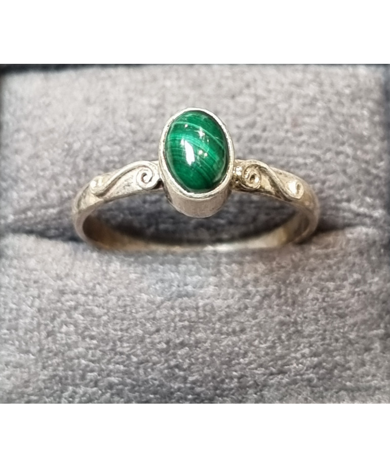 Bague Malachite Argent 925 Taille 57
