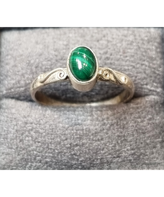 Bague Malachite Argent 925 Taille 57
