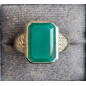 Bague Agate verte naturelle Argent 925 Taille 56