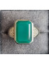 Bague Agate verte naturelle Argent 925 Taille 56