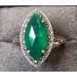 Bague Agate verte naturelle Argent 925 Taille 59