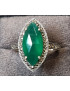 Bague Agate verte naturelle Argent 925 Taille 59