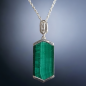 Pendentif Malachite et Zirconium avec chaîne argent 925