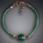 Bracelet Malachite avec fermoir doré sur cordon