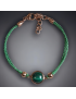 Bracelet Malachite avec fermoir doré sur cordon